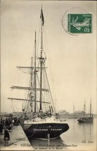 Ak Fécamp Seine Maritime, Schiff TURANNE FÉCAMP, Hafenansicht, historische Aufnahme, französis...