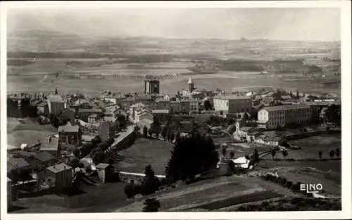 Ak Saugues Haute Loire, Gesamtansicht, prise de la route du Puy
