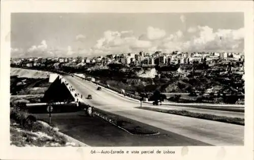 Ak Lisboa Lissabon Portugal, Auto Estrada e vista parcial