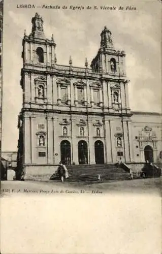 Ak Lisboa Lissabon Portugal, Fassade der Kirche S. Vicente de Fóra, s Gebäude, überwiegend hell