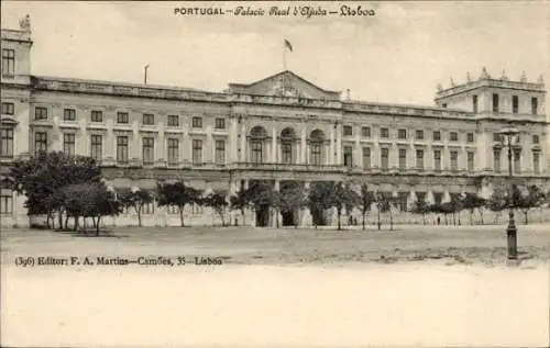 Ak Lisboa Lissabon Portugal, Palacio Real S'juba,  Architektur, Bäume, Stadtansicht