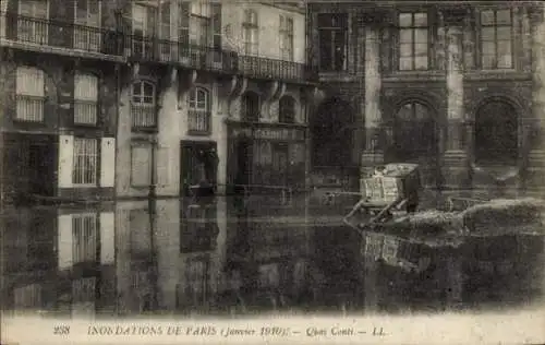 Ak Paris, Les Inondations 1910, Quai Conti, Havard Bar
