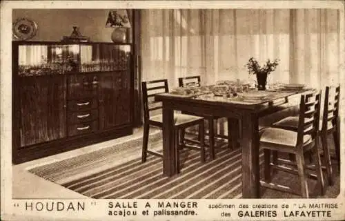 Ak Houdan Yvelines, Esszimmer, Möbel aus Akazienholz und Palisander, Galeries Lafayette
