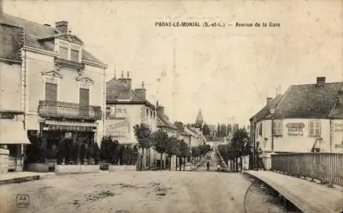 CPA Paray le Monial Saône et Loire, Avenue de la Gare
