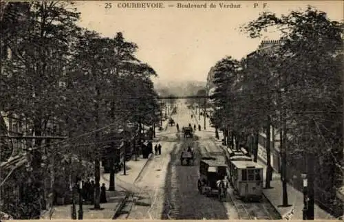 Ak Courbevoie Hauts de Seine, Boulevard de Verdun