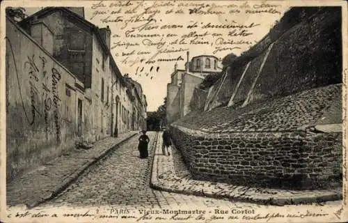 Ak Paris XVIII. Arrondissement Buttes-Montmartre, Rue Cortot