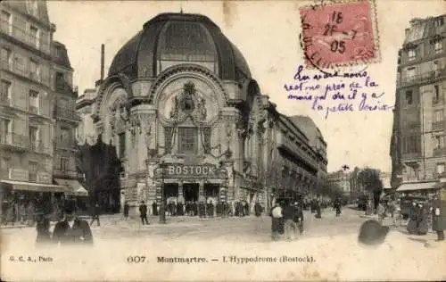 Ak Paris XVIII Montmartre, Bostock, L'Hippodrome,  Architektur, zahlreiche Besucher