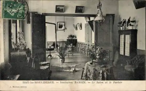CPA Issy les Moulineaux Hauts de Seine, Instutition Panien, Le Salon et le Parloir
