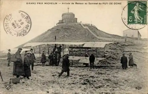 CPA Puy de Dôme, Arrivée de Renaux au Sommet, Grand Prix Michelin