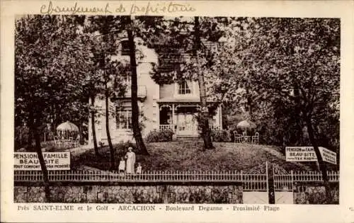 Ak Arcachon Gironde, Pension Beau-Site, Nähe Golf, Familie, angenehmer Aufenthalt, schöner Park