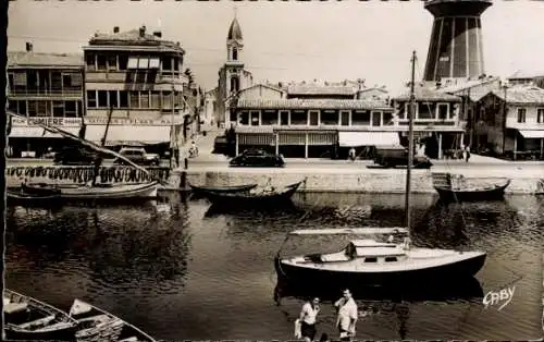 Ak Palavas les Flots Hérault, Rive Gauche, Promenade, Turm, Boote
