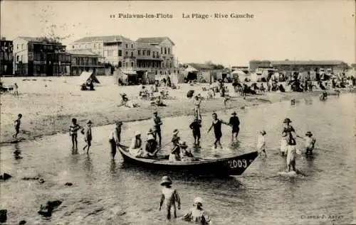 Ak Palavas les Flots Hérault, Strand, Rive Gauche