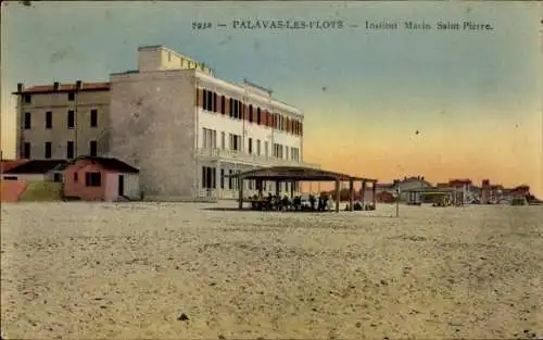Ak Palavas les Flots Hérault, Institut Martin Saint Pierre, Strand