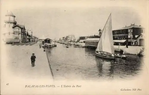 Ak Palavas les Flots Hérault, Entree du Port