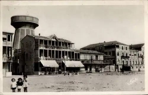 Ak Palavas les Flots Hérault,  Gebäude, Kinder am Strand, Schild 'Mary Sol'