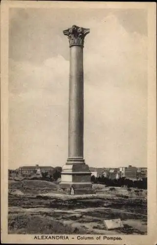 Ak Alexandria Ägypten, Säule von Pompeius, Stadtansicht,  Ruinen