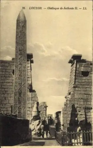 CPA Louxor, Égypte,  Obélisque de Jathmès