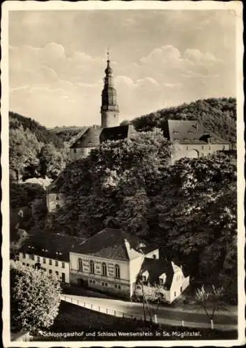 Ak Weesenstein im Müglitztal Sachsen, Schloss Weesenstein, Schlossgasthof Weesenstein, Schloss We