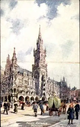 Künstler Ak Flower, Charles, München Bayern, Neues Rathaus