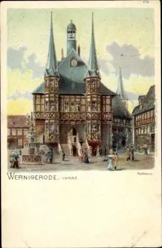 Litho Wernigerode am Harz, Rathaus