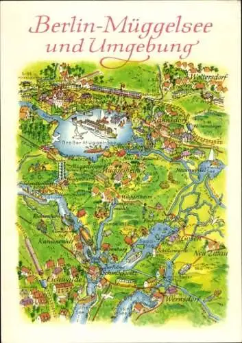 Ak Berlin Köpenick, Müggelsee mit Umgebung