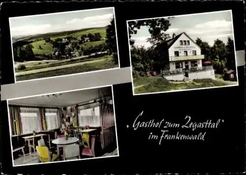 Ak Selbitz im Frankenwald, Gasthof zum Regasttal, wunderschöne Landschaft, Gaststube