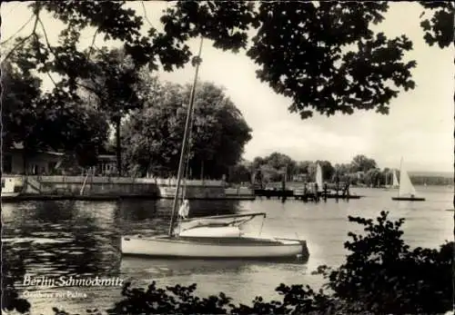 Ak Berlin Köpenick Schmöckwitz, Gasthof zur Palma, Segelboote