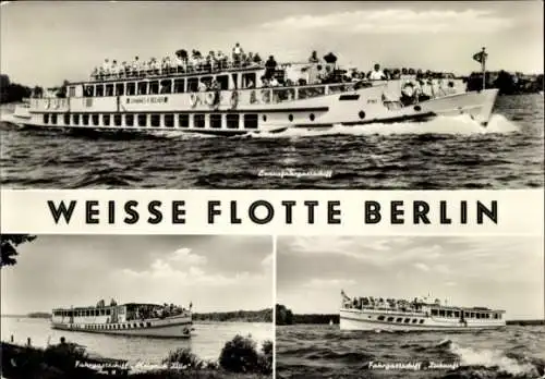 Ak Weiße Flotte Berlin, Fahrgastschiff Zukunft, Heinrich Zille, Luxusfahrgastschiff