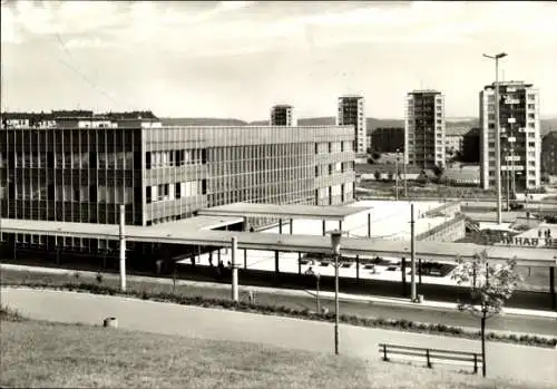 Ak Plauen im Vogtland, Oberer Bahnhof, Hochhäuser