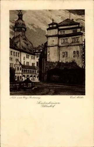 Künstler Ak Mücke, Curt, Sondershausen im Kyffhäuserkreis Thüringen, Schlosshof