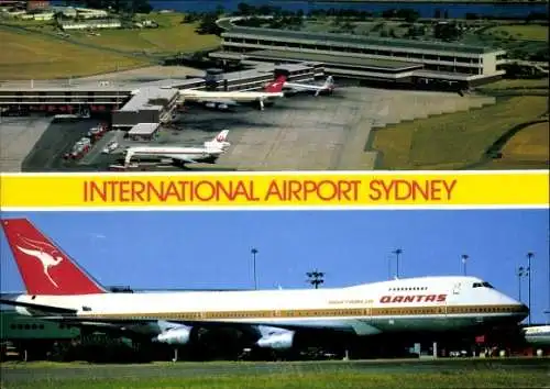 Ak Sydney Australien, International Airport, Flughafen, Passagierflugzeug, Qantas