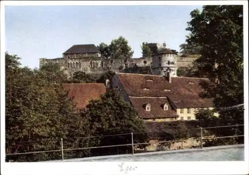 Ak Cheb Eger Reg. Karlsbad, Blick von der Straße auf die Kaiserburg
