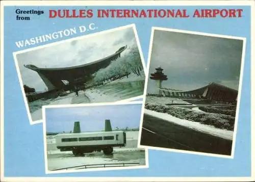 Ak Washington DC USA, Dulles International Airport, drei Bilder, moderner Terminal