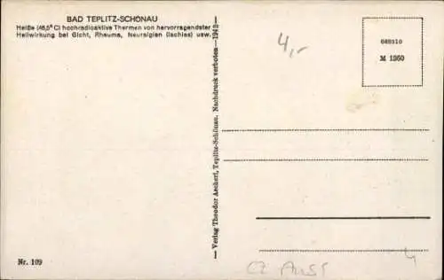 Ak Teplice Teplitz Schönau Reg. Aussig, Totalansicht der Stadt