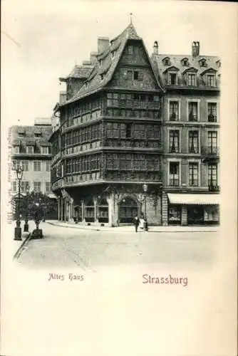 Relief Ak Straßburg Straßburg Elsass Bas Rhin, Blick auf altes Haus