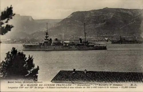 Ak Frankreich, Schlachtschiff Republique, 2. Division