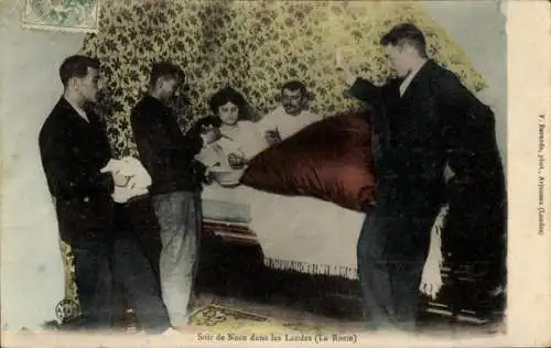 CPA Soir de Noce dans les Landes, La Roste