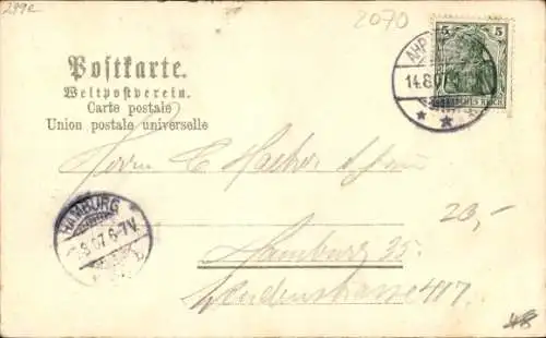 Litho  Ahrensburg in Holstein, Kaiserliches Postamt