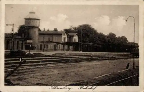 Ak Ahrensburg in Holstein, Bahnhof, Wasserturm