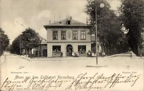 Ak Ahrensburg in Holstein, Mannhagener Allee, Hagener Allee, Geschäftshaus