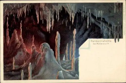 Ak Rübeland Oberharz am Brocken, Blick in die Hermannshöhle