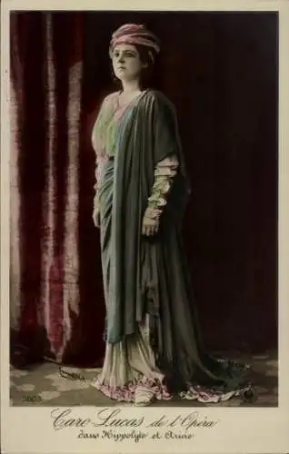 Ak Opernsängerin Caro Lucas, Hippolyte und Aricie, Porträt