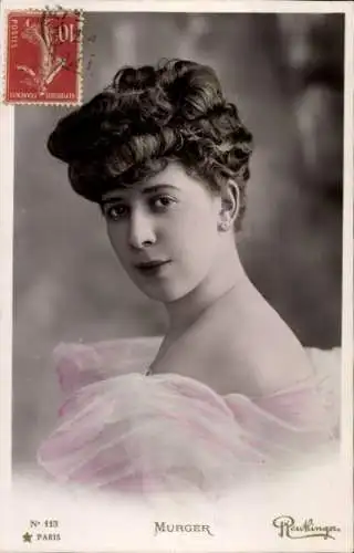 Ak Schauspielerin Murger, Portrait, Reutlinger