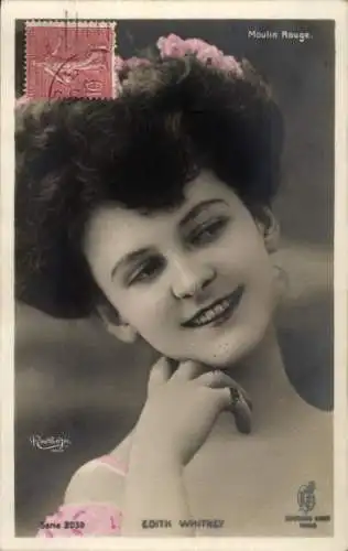 Ak Schauspielerin Edith Whitney, Moulin Rouge, Porträt