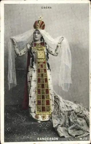Ak Opernsängerin Sanderson, Portrait im Kostüm