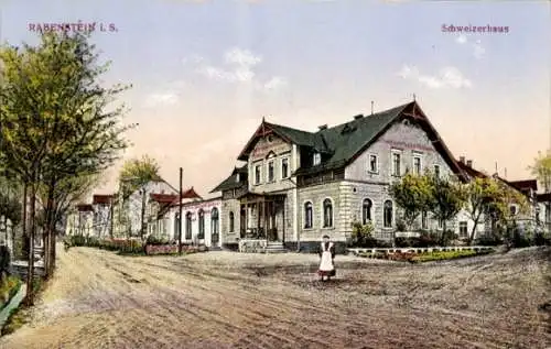 Ak Rabenstein Chemnitz in Sachsen, Gastwirtschaft Schweizerhaus, Straßenansicht