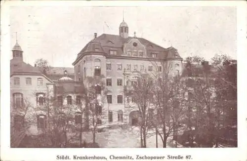 Ak Chemnitz in Sachsen, Städtisches Krankenhaus,  Zschopauer Straße 87.