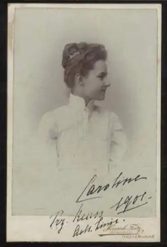 Cabinet Foto Prinzessin Caroline Reuß zu Greiz (ältere Linie)