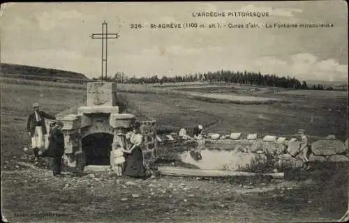 Ak Saint-Agrève Ardèche, Cures d´air, La fontaine miraculeuse