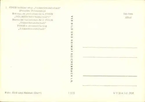Ak FDGB Schiff Völkerfreundschaft, Kreuzfahrtschiff